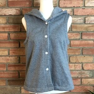 New With Tags Zaful Grey Button Up Hooded Vest